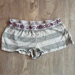 Aero striped booty shorts